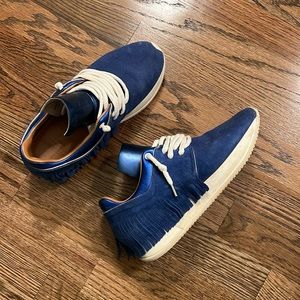 Esseutesse Blue Suede Fringe Sneakers